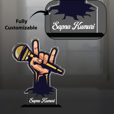 Personalized Microphone Music Award Trophy Custom with Name | Gift for Singers, Vocalists, and Musicians Rock Star Music Award Acrylic Trophy
